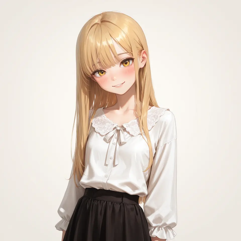明るい笑顔の生成例