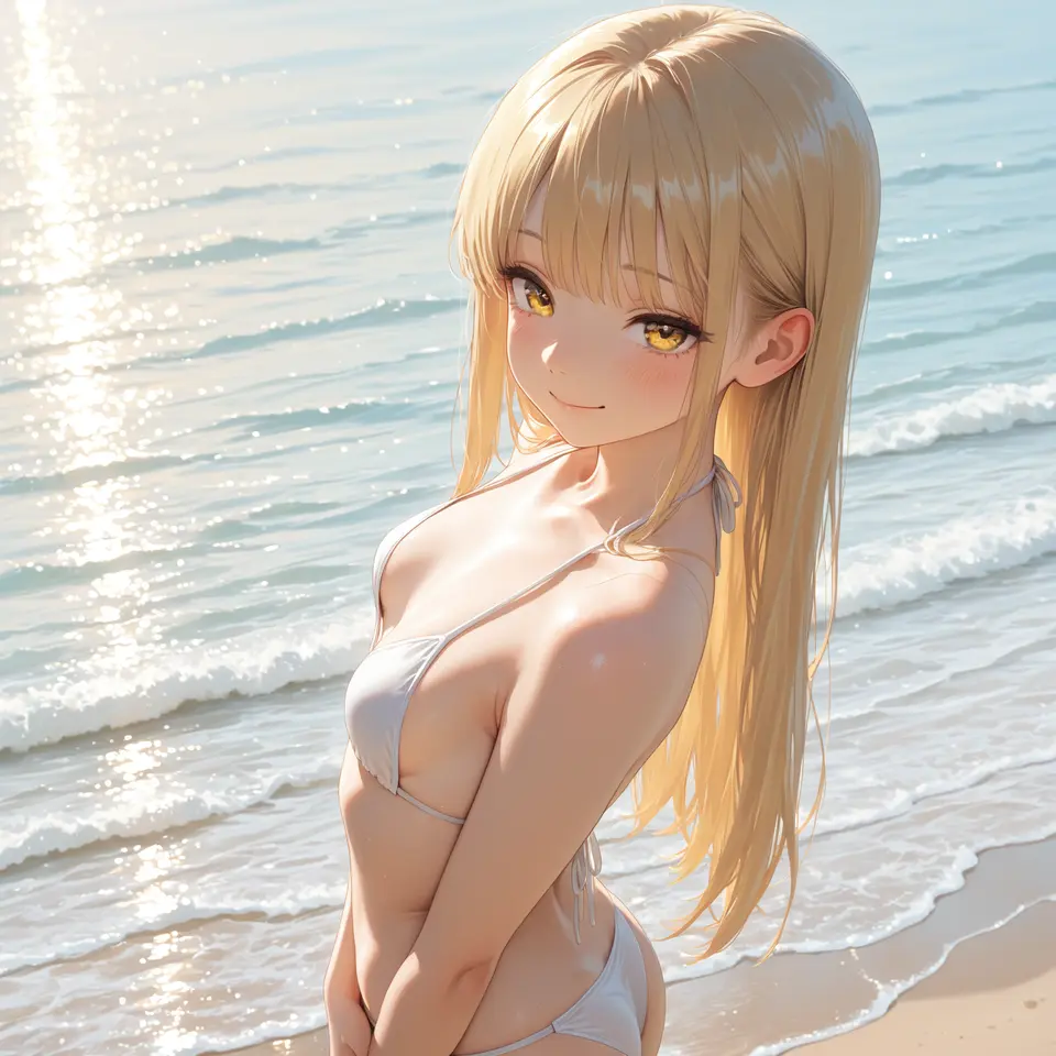 海辺のビキニスタイルの生成例